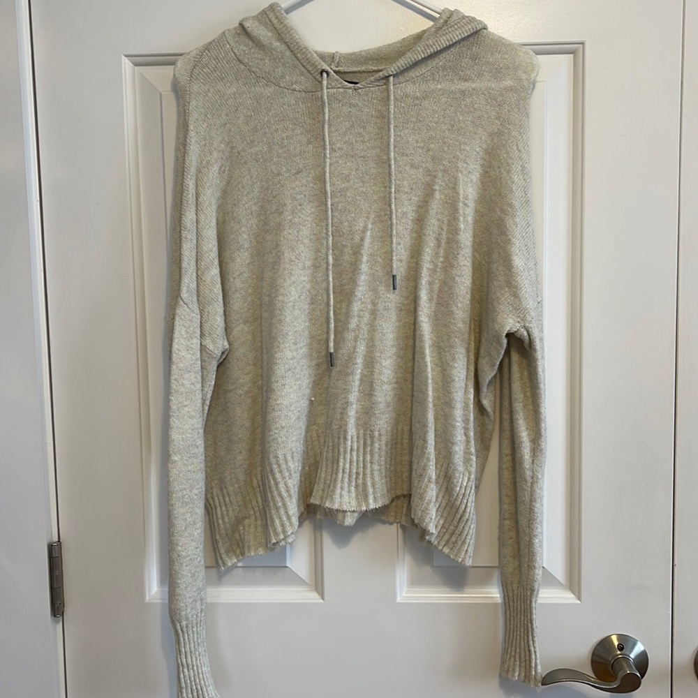 American Eagle Tan Hooded Sweater